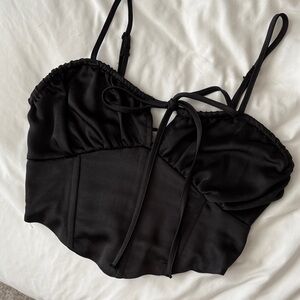 Elegant Black Women's Satin Tank Top